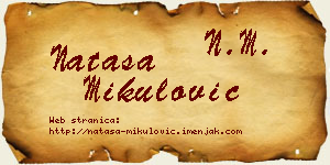 Nataša Mikulović vizit kartica